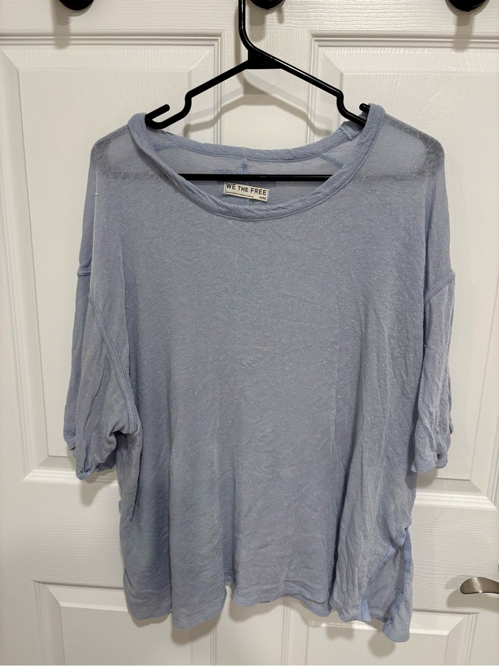 We The Free Pale Blue Oversized Women's Short Sleeve Tee